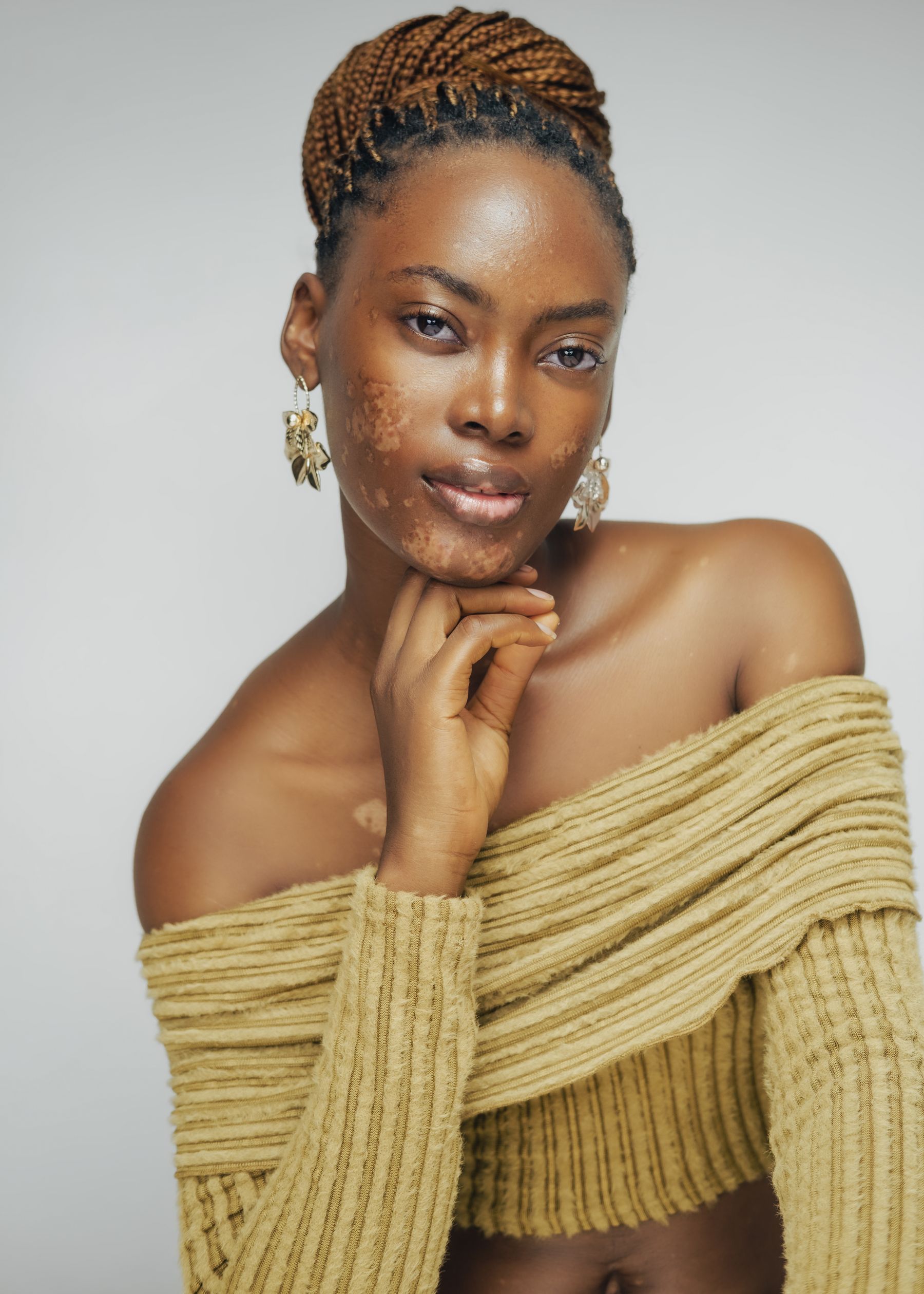 Woman with an elegant braided updo